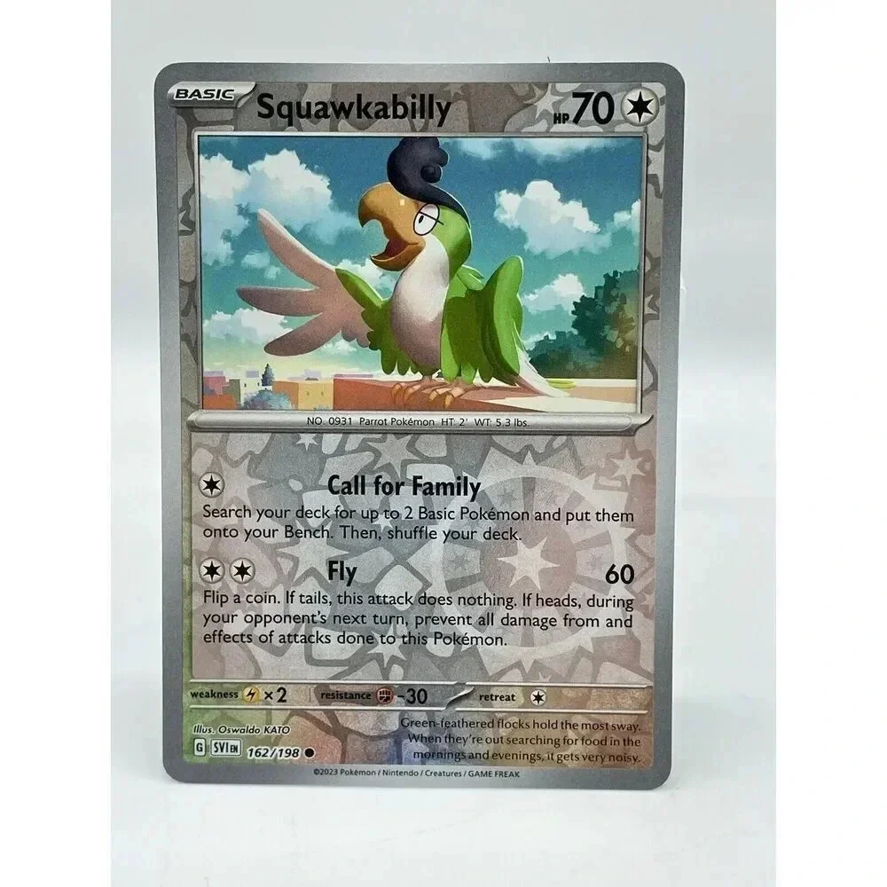 Squawkabilly‎ 162/198 Scarlet & Violet Pokemon TCG Reverse Holo Mint Unplayed